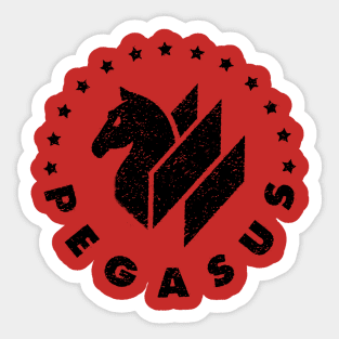 Project Pegasus Captain Marvel logo ( black ) Sticker